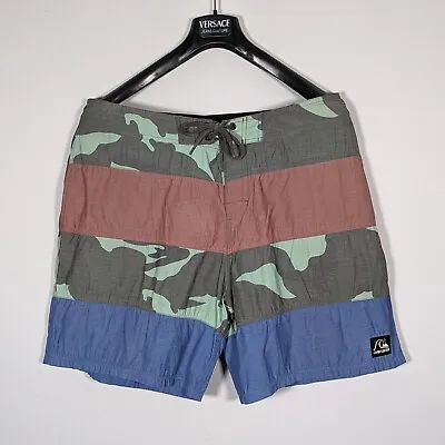 Quicksilver Surf/Beech/Board Shorts - Multi Coloured - UK  Large / XL - Vintage • £19.99