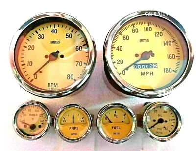 $38.40 • Buy Smiths Replica Kit- Elec Temp + Oil + Fuel + Amp Gauge+Speedometer +Tacho 100 Mm
