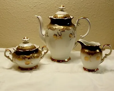$37.99 • Buy Vintage Eberrthal Set Fine Bavarian China Germany Teapot Sugar Creamer 5261 