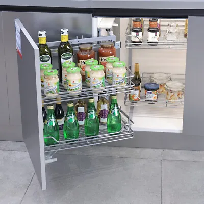 Kitchen Magic Corner Unit Carousel Storage Unit Pull Out Shelf Trays Soft Close • £162.95