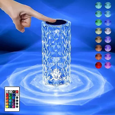 RGB Bedside Ambient Light Lamp  Small Night Light Crystal Diamond Table Lamp NEW • £6.99