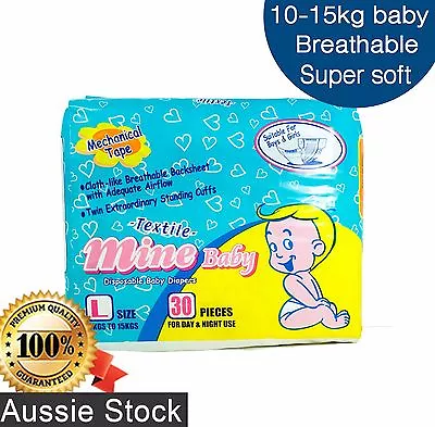 Disposable Nappies Large 10-15kg Baby Babies Breathable Nappy 30 Pack  • $9.20