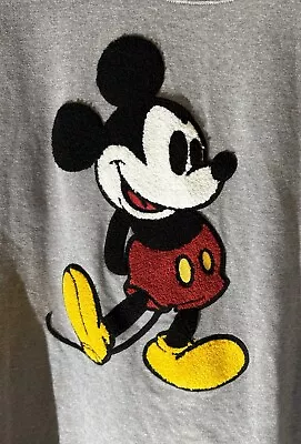 Mickey Mouse (Chenille) Disney Sweatshirt Crewneck Extra Large Gray-EUC • $19