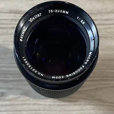 Vivitar 75-205mm 1: 3.8 MC Macro Focusing Zoom 62mm Lens • $16.14