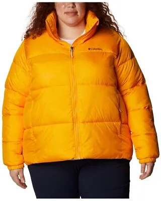 Columbia Plus Size Puffect Logo Puffer Jacket - 1X Bright Marigold Yellow #8366 • $79.99