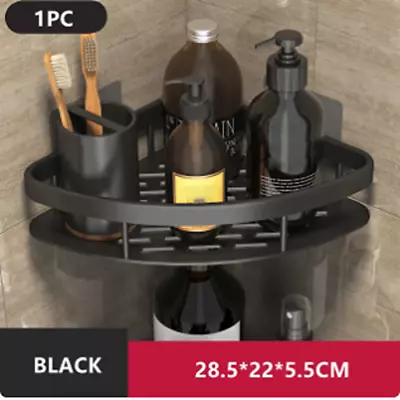 Black Aluminum Bathroom Wall Corner Shelf Storage Organizer • $13.93