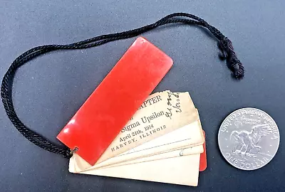 1914 Antique Vintage Sorority Fraternity Dance Cards Booklet  Red Plastic Cover • $10