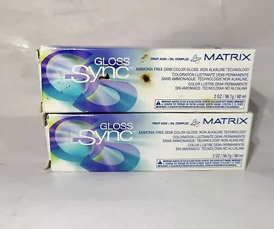 ❤ 2 LOT Matrix GLOSS Sync 5N Medium Blonde Neutral Warm Demi-Permanent Color 2oz • $17.95