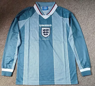 1996 Euro England Retro Long Sleeve Football Shirt Size Small Mens New. • £27