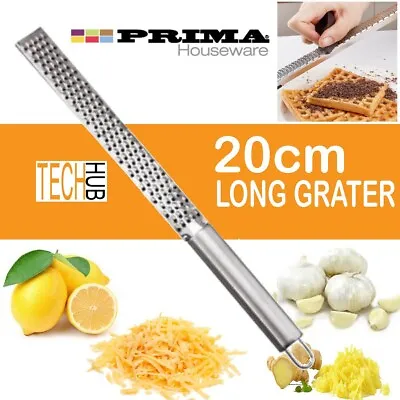 20cm Long Kitchen Grater Cheese Lemon Zester Orange Parmesan Stainless Steel • £2.99