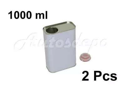 Quart (1000 Ml) Rectangular Type Paint Tin Can  With Plastic Cap QTY : 2 • $25.04