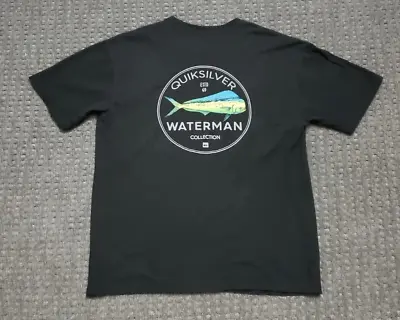 Quiksilver Men's MED Black T Shirt Waterman Collection Mahi Mahi • $17.95