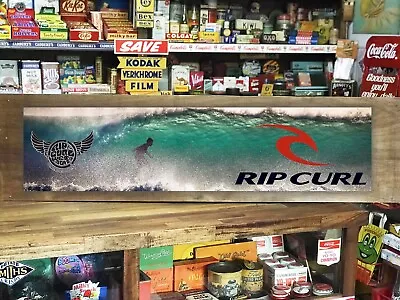 RIP CURL  Surfing Sticker Sign 100 X 24cm Vintage Retro Cool Surfboard Decor • $45