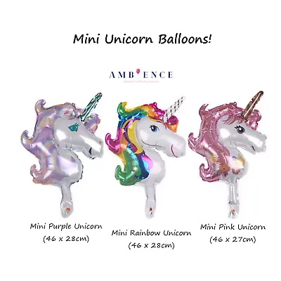 Mini Unicorn Balloons Birthday Party Rainbow Decorations Children Kids Girls • £1.89