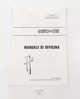 1987 Moto Guzzi 850-t5 Workshop Manual Book 28920100 • $39