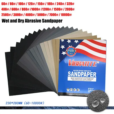 230*280mm 996A Wet And Dry Abrasive Sandpaper Grit 60#~10000# Sand Paper Sheets • $1.85