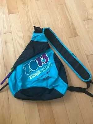 $28 • Buy Zumba Instructor Conference Backpack Florida 2013 Turquoise Cross Over Bag NEW