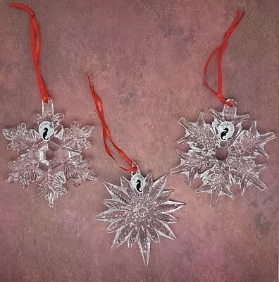 £81.38 • Buy Waterford Snow Crystal Pierced Christmas Tree Ornament In Box Lot Of 3