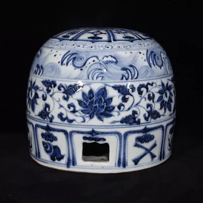 7  Old China Porcelain Yuan Dynasty Blue White Lotus Pattern Mongolian Yurts • $425