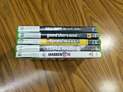 $22.50 • Buy Xbox 360 5 Games Bundle - Starwars 2,Madden NFL10,Tomb Raider,Call Duty B/O 2,
