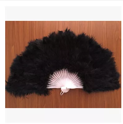 28 Staves Black Feather Fan/Marabou Fan/Dance Fan/Decoration Fan/Wedding Fan • $6.99