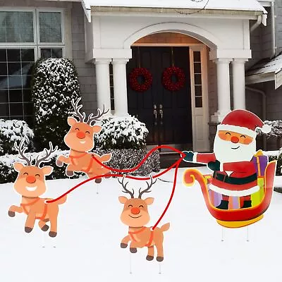 4PCS Christmas Decorations Outdoor Yard Stakes Reindeer Lawn Sign  Xmas Ornament • $9.86