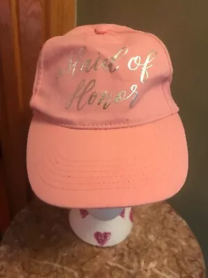 Pink With Silver Metallic Writing Maid Of Honor Adjustable Hat Baseball Cap Cute • $4.99