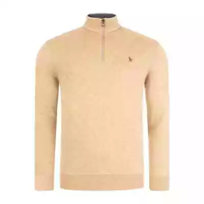 Ralph Lauren Men's Tan Funnel Neck Sweatshirt UK L RRP £160 • £79.99