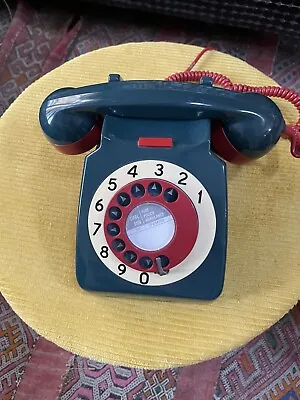GPO 746 Rotary Telephone 1970s Style Retro Landline - Red And Green • £10