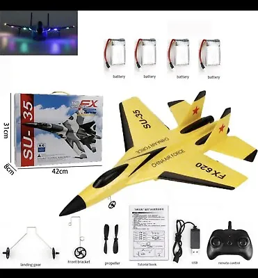 RC Plane FX620 SU35 4x LiPo Model Jet Fighter Remote Control Aircraft Airplane • $52.95