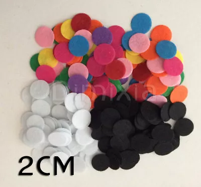 Colour Black White 20mm Round Circle Felt Pad Craft Patch Scrap Book Patches 2cm • $3.99