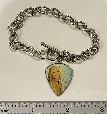Vintage Hannah Montana Silver Tone Rock Star Toggle Bracelet Disney 8” • $14