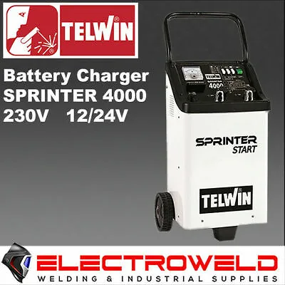 Telwin Battery Charger / Starter Sprinter 4000 On Wheels Vehicle Car 230v 12/24v • $530.42