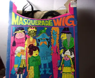 1960's Vintage Halloween HIPPIE Masquerade Costume Wig Made In USA • $10.50