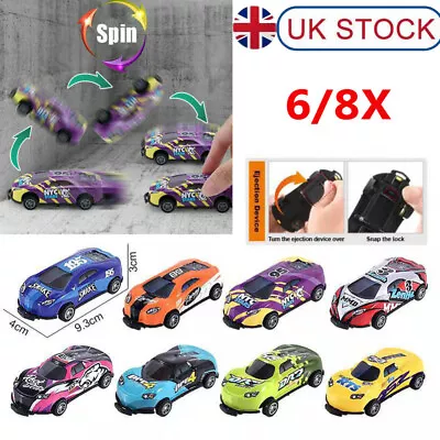 6/8Pcs Stunt Toy Car Alloy Pull Back Jumping Stunt Models Airspring Race Car Kid • £8.49