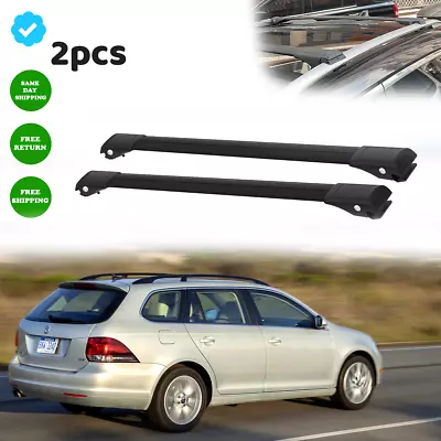 To Fits VW Jetta SportWagen 2009-2015 Roof Rack Carrier Bars Cross Bars Black • $129