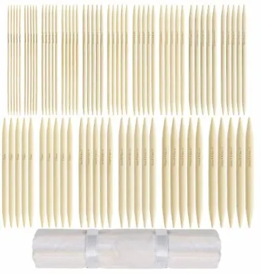 80 Knitting Bamboo Needles Double Ended+Storage Pouch 80Pcs 2mm-12mm 20cm/8  • £7.98