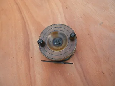 Vintage Wood And Brass 3  Strap Back Fishing Reel • $24.89