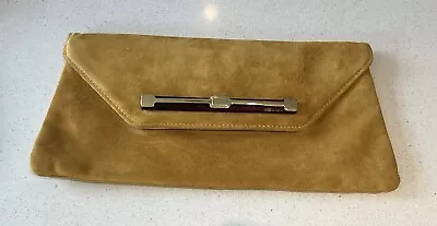 Bally Mustard Suede Clutch Bag Ochre (to Match Shoes Label) Vintage • £19.99