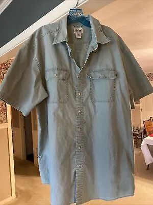 L.L. Bean Vintage Short Sleeve Button Down Shirt XL Tall Green • $17