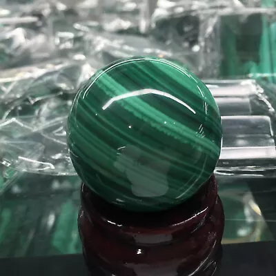 Top Natural Malachite Quartz Sphere Quartz Crystal Ball Reiki Healing 90-120g • $68.88