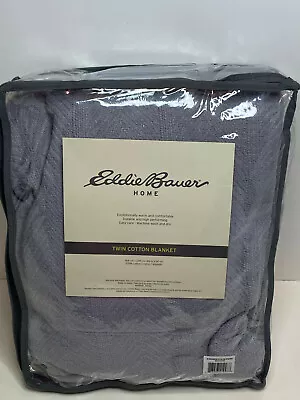 New Eddie Bauer Durable Twin Size 100% Cotton Warm Gray Blanket 66  X 90  • $45