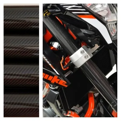 Fork Skins Guards Covers Glossy Carbon Fiber Stickers Yamaha FZ09 FZ07 MT09 MT07 • $29