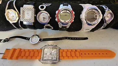 Watches Collection DKNY FOSSIL J.Jill Xanadu TIMEX 8 Watches Bulk Box Lot • $55