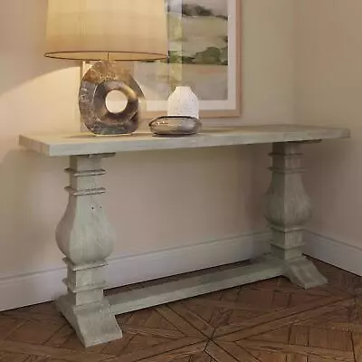 Limewashed Natural Finish Console Table Solid Reclaimed Pine • £249.95