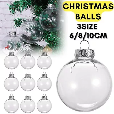 Christmas Ball Fillable Baubles Clear Ball Xmas Tree Decor Ornament Home Decor • $23.99