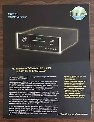 McIntosh MCD 201 Player Brochure  • $7.50