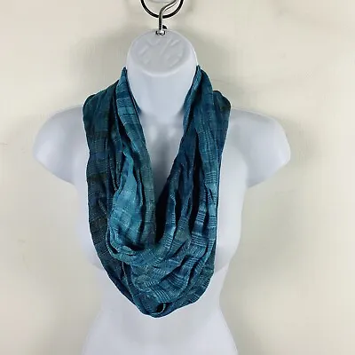 Womens Infinity Scarf Turquoise Blue Ombre Woven Work Casual Classic Tailored  • $20