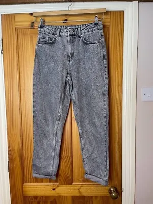 Primark Size 10 Black Acid Wash Denim Mom Jeans • £10