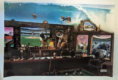 ~ VINTAGE SPORTS POSTER ~ Miller Lite 1996 20x30  Sports Bar TV's Artwork Rare ~ • $23.88